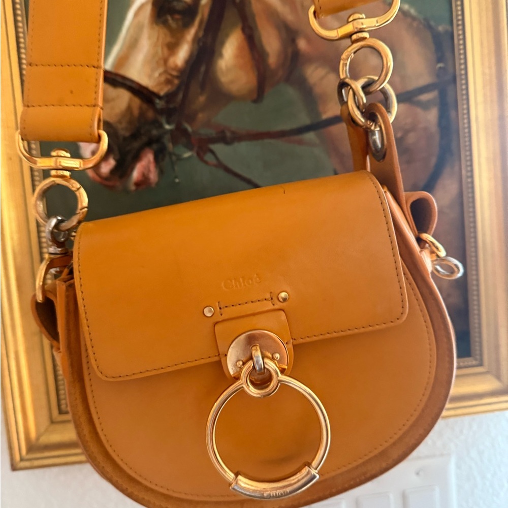 Chloé Small Tess Bag – Tan / Mustard Leather with Gold Hardware authentic
